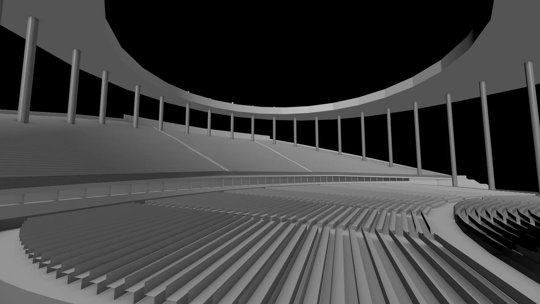 Maqueta 3D de la Quinta Vergara vista desde el escenario