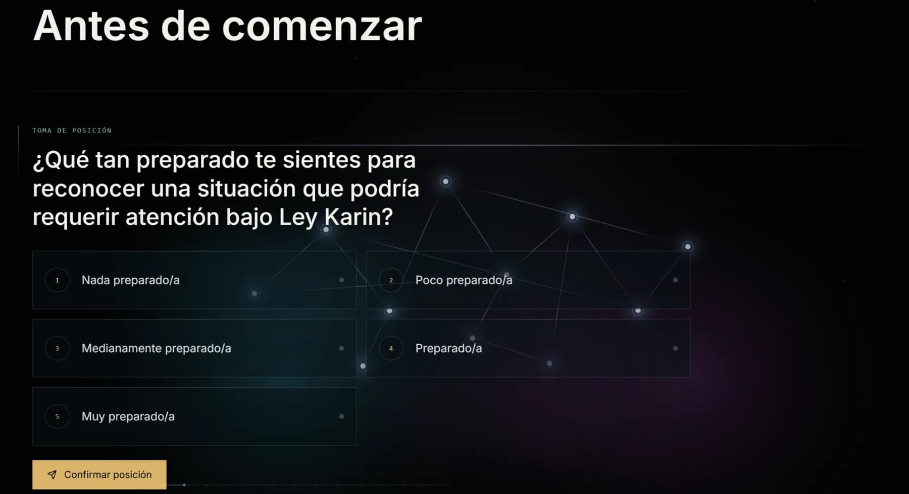 Pantalla interactiva de una experiencia REALIDAR